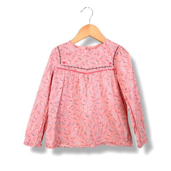 Pink Floral Kids Blouse - Picture 1 of 5